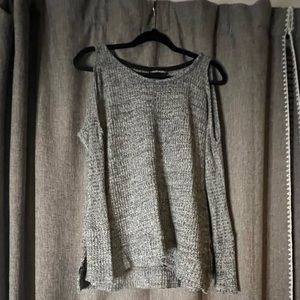 Gray Cold Shoulder Top